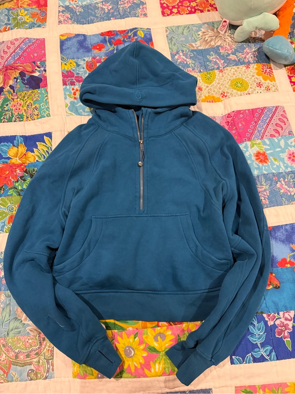 Women’s lululemon Teal Half-Zip Hooded Scuba Sweatshirt